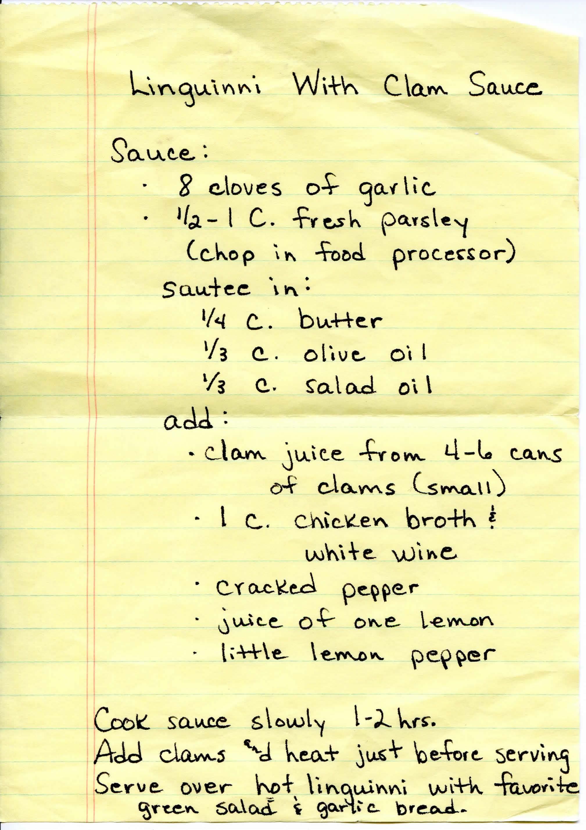 Linguini With Clam Sauce