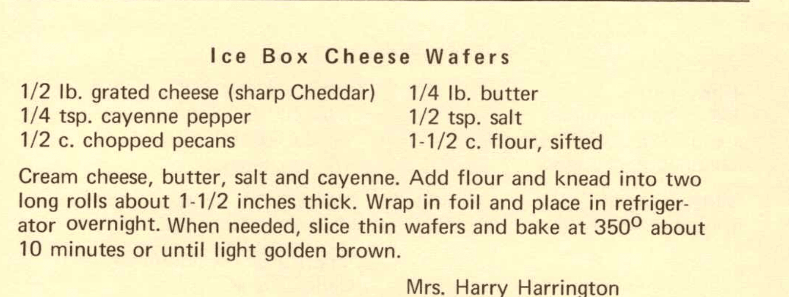 Ice Box Cheese Wafers