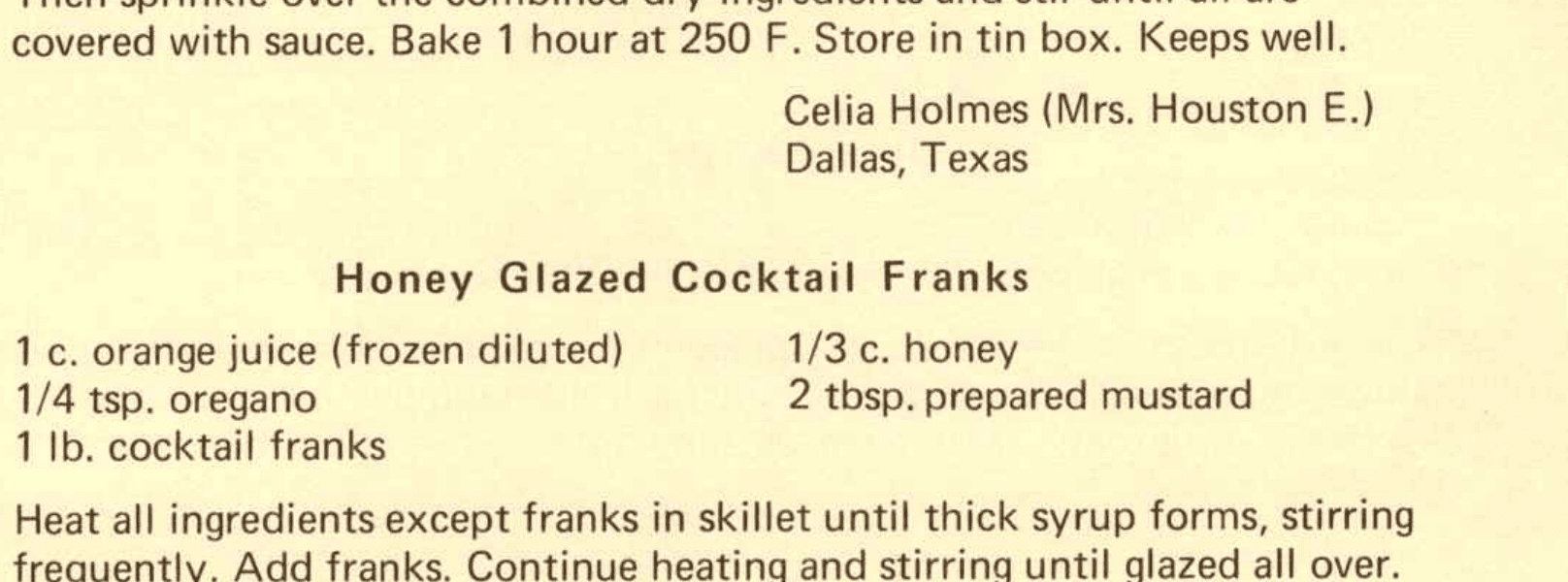 Honey Glazed Cocktail Franks