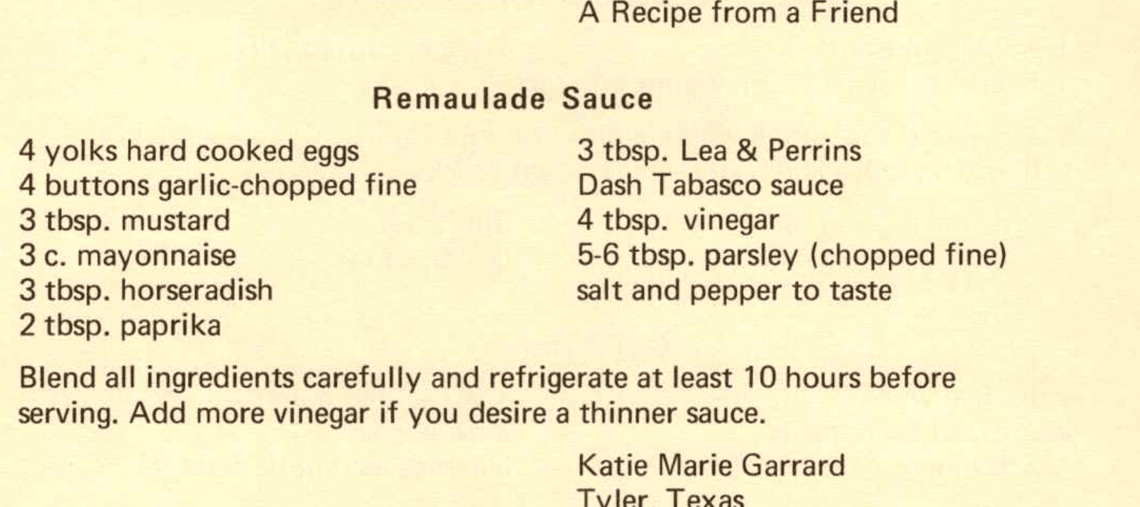 Remaulade Sauce