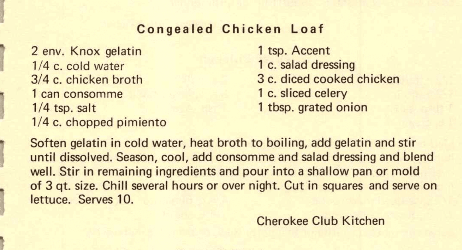 Congealed Chicken Loaf