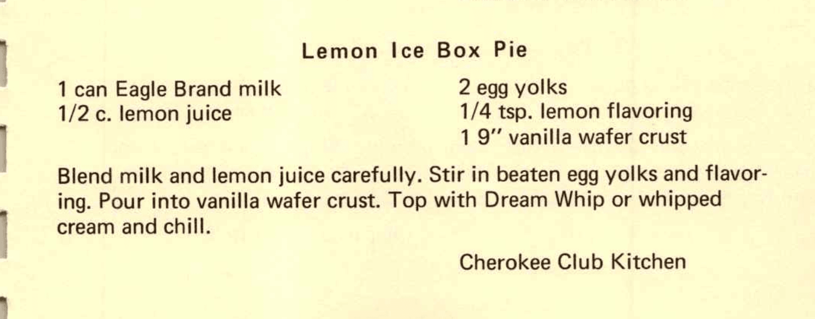 Lemon Ice Box Pie