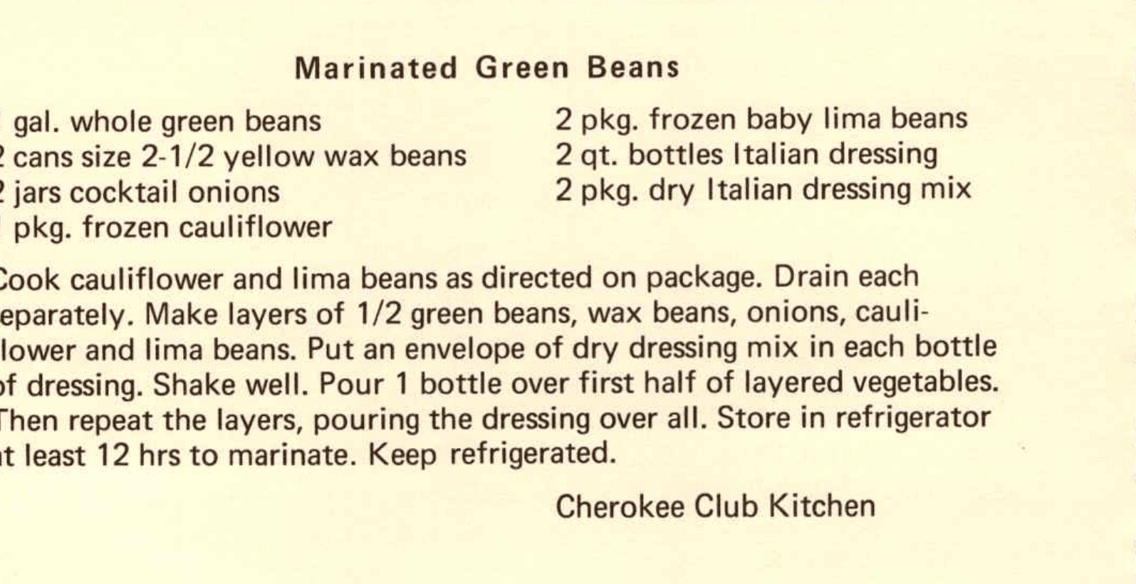 Marinated Green Beans