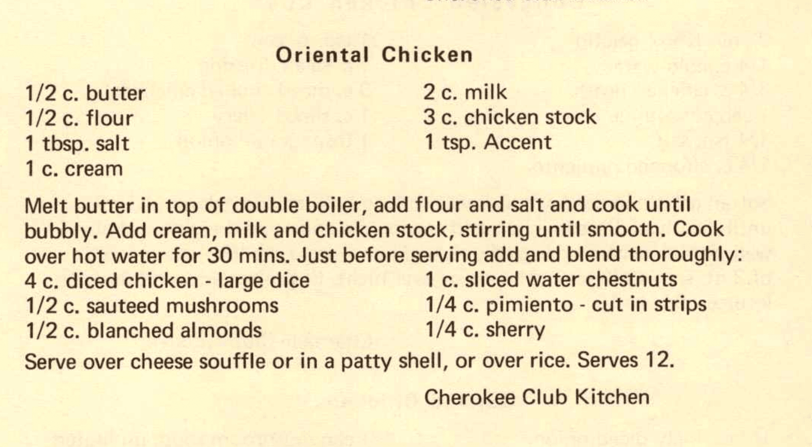 Oriental Chicken