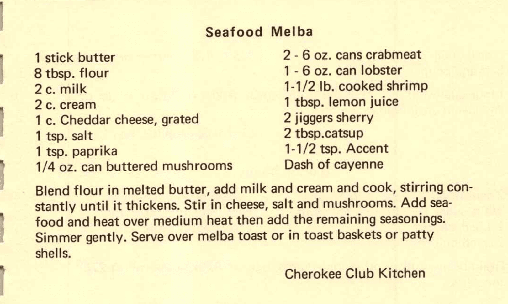 Seafood Melba
