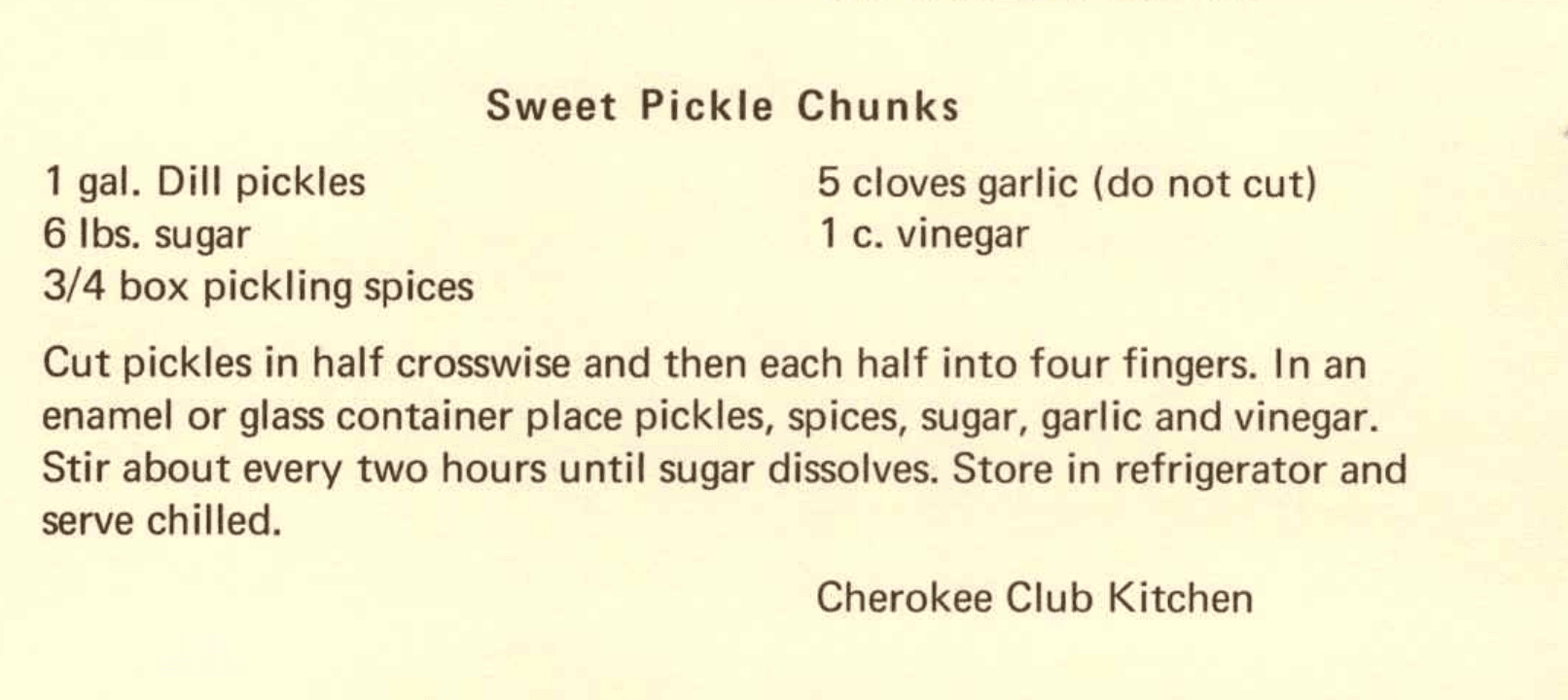 Sweet Pickle Chunks